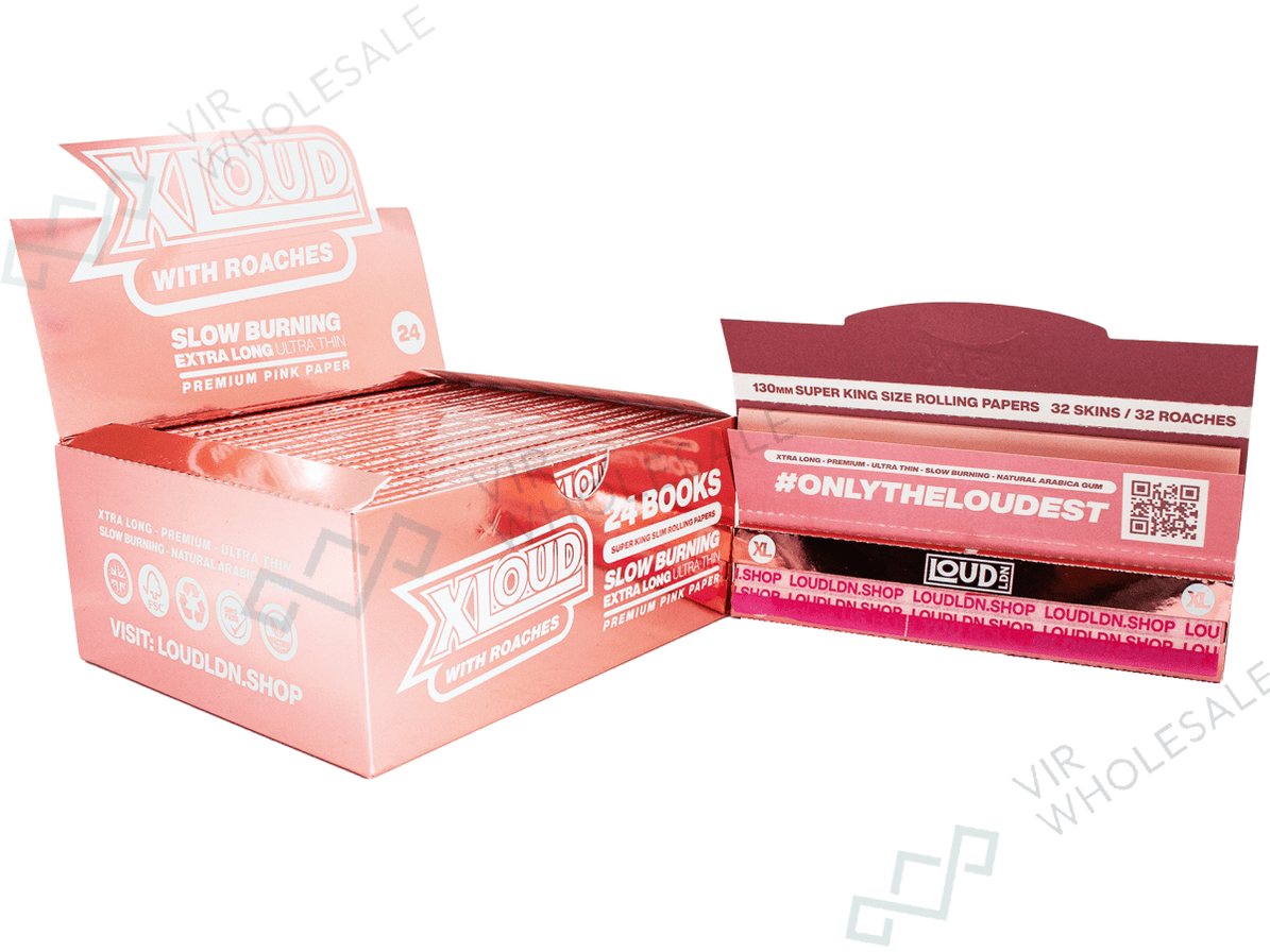 LOUD LDN | XLOUD Slow Burning Ultra Thin Extra Long Natural Rolling Pa ...
