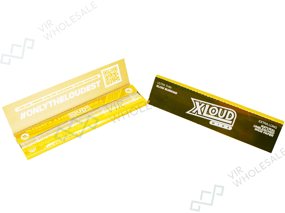 LOUD XL | XLOUD Xtra - Long Slow Burning Gold Wide Rolling Papers - VIR Wholesale