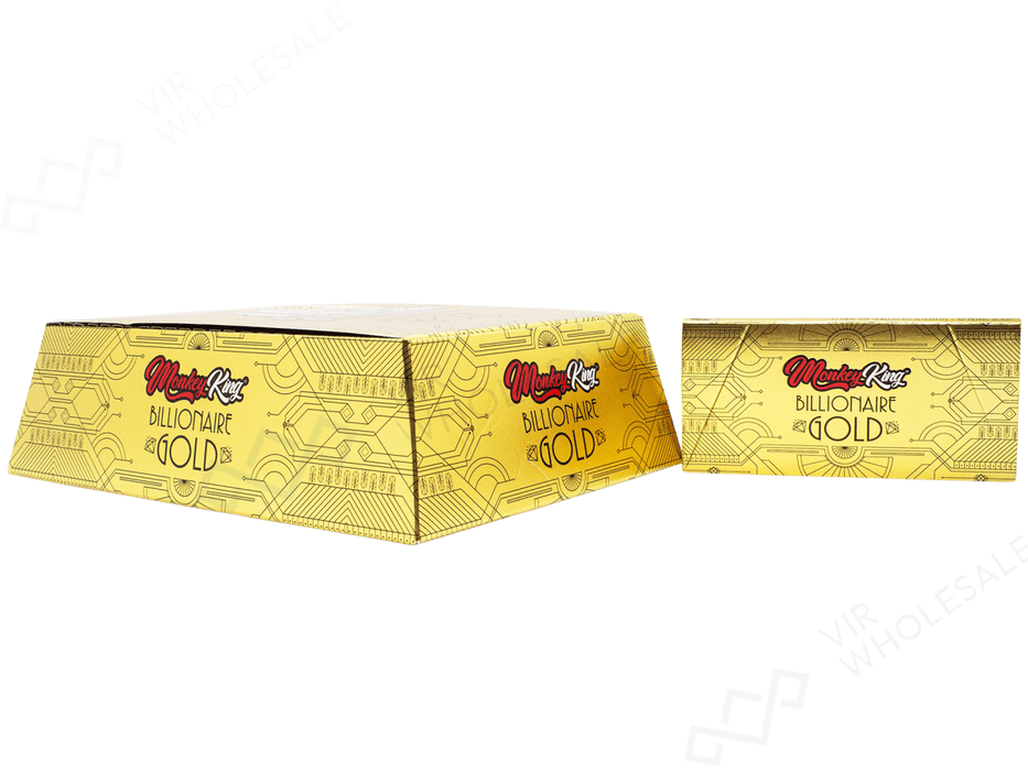Monkey King Billionaire Gold King Size with Tips & Magnetic Tray — 24 per Box - VIR Wholesale