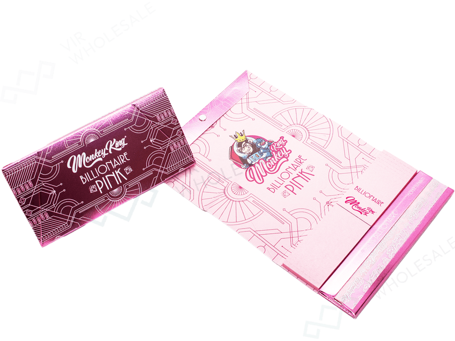 Monkey King Billionaire Pink King Size with Tips & Magnetic Tray — 24 per Box - VIR Wholesale