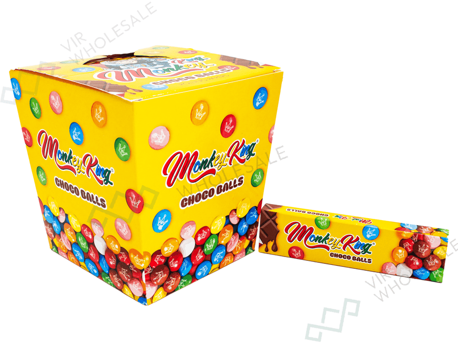 Monkey King - King Size - Choco Balls - Unbleached Rolling Papers with Tips (24pcs/display) - VIR Wholesale