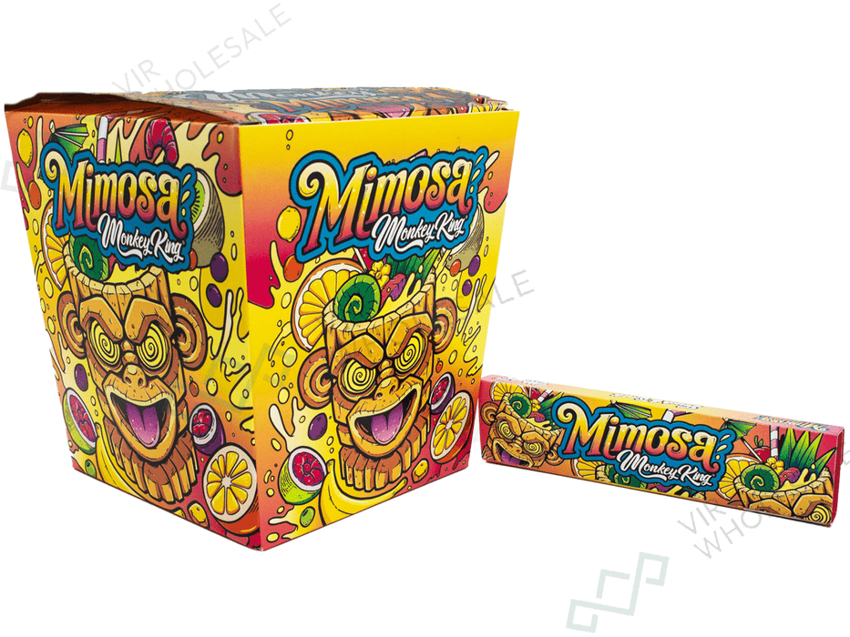 Monkey King – King Size Slim – Mimosa Rolling Papers with Tips (24pcs/display) - VIR Wholesale