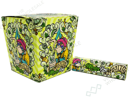 Monkey King – King Size Slim – Mojito Rolling Papers with Tips (24pcs display) - VIR Wholesale