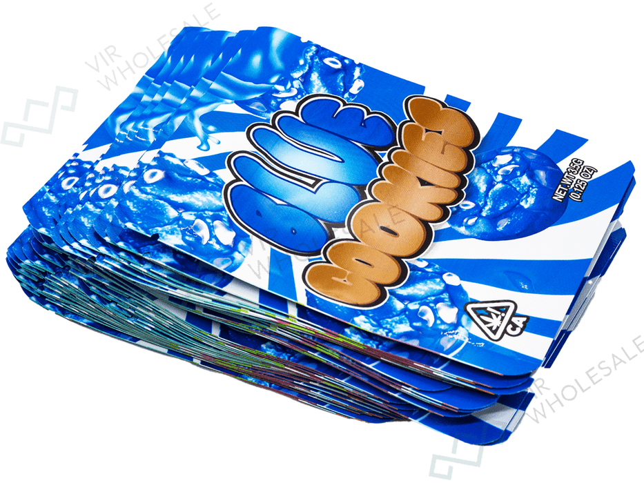 Mylar Bags (3.5g) BLUE COOKIES (Pack of 50) - VIR Wholesale