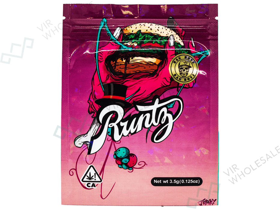 Mylar Bags (3.5g) RUNTZ BURGER (Pack of 50) - VIR Wholesale
