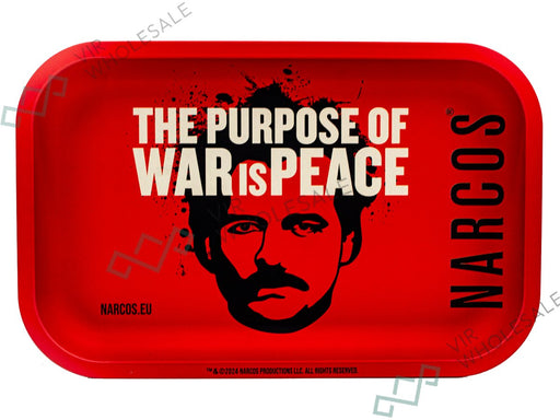 Narcos Medium Rolling Tray - Red - VIR Wholesale