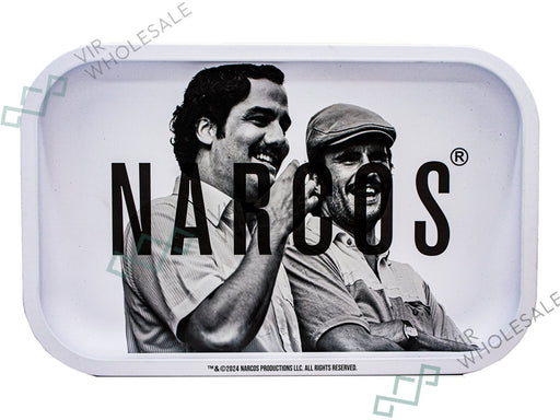 Narcos Medium Rolling Tray - White - VIR Wholesale