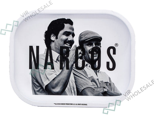 Narcos Small Rolling Tray - White - VIR Wholesale