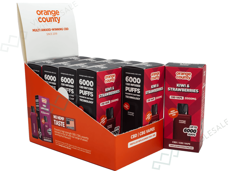 Orange County CBD 2000mg Refill Pods – Broad Spectrum CBD (Box of 10) - VIR Wholesale