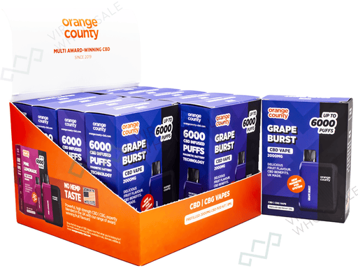 Orange County Prefilled Vape Kit – 2000mg Broad Spectrum CBD (Full Box of 10) - VIR Wholesale