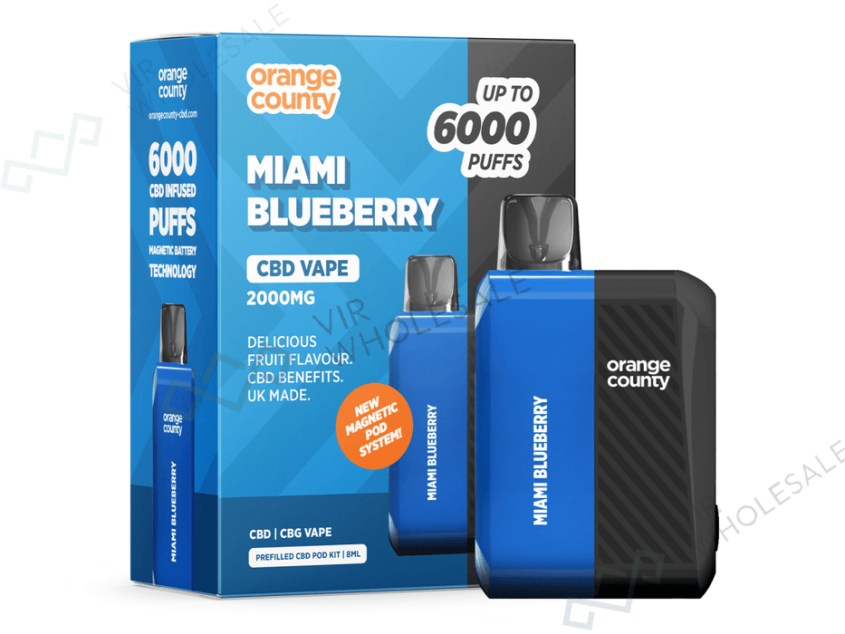 Orange County Prefilled Vape Kit – 2000mg Broad Spectrum CBD (Single Unit) - VIR Wholesale