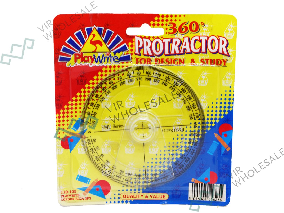 PLAYWRITE 360Β° Protractor - 12 Pack β VIR Wholesale