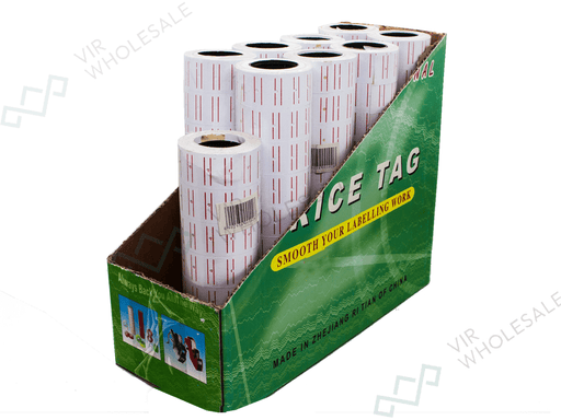 Price Tags - 10 Rolls Per Pack - Sold Individually - VIR Wholesale