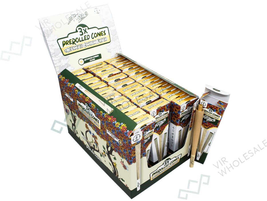 PURIZE® PreRolled Cones XTRA Slim Size – FULL BOX OF 30 x 3 Cones Per Pack - VIR Wholesale