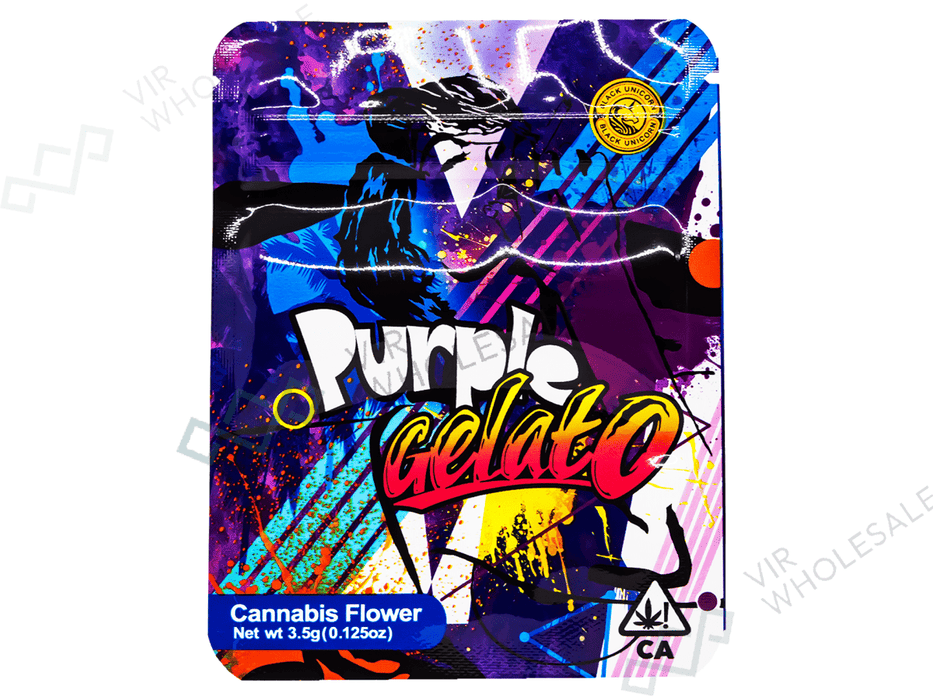 Purple Gelato - MYLAR Smelly Proof Bags - 50 Pack - VIR Wholesale