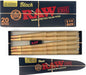 RAW Black 1 1/4 Size Pre - Rolled Cones - 20 Pack - VIR Wholesale