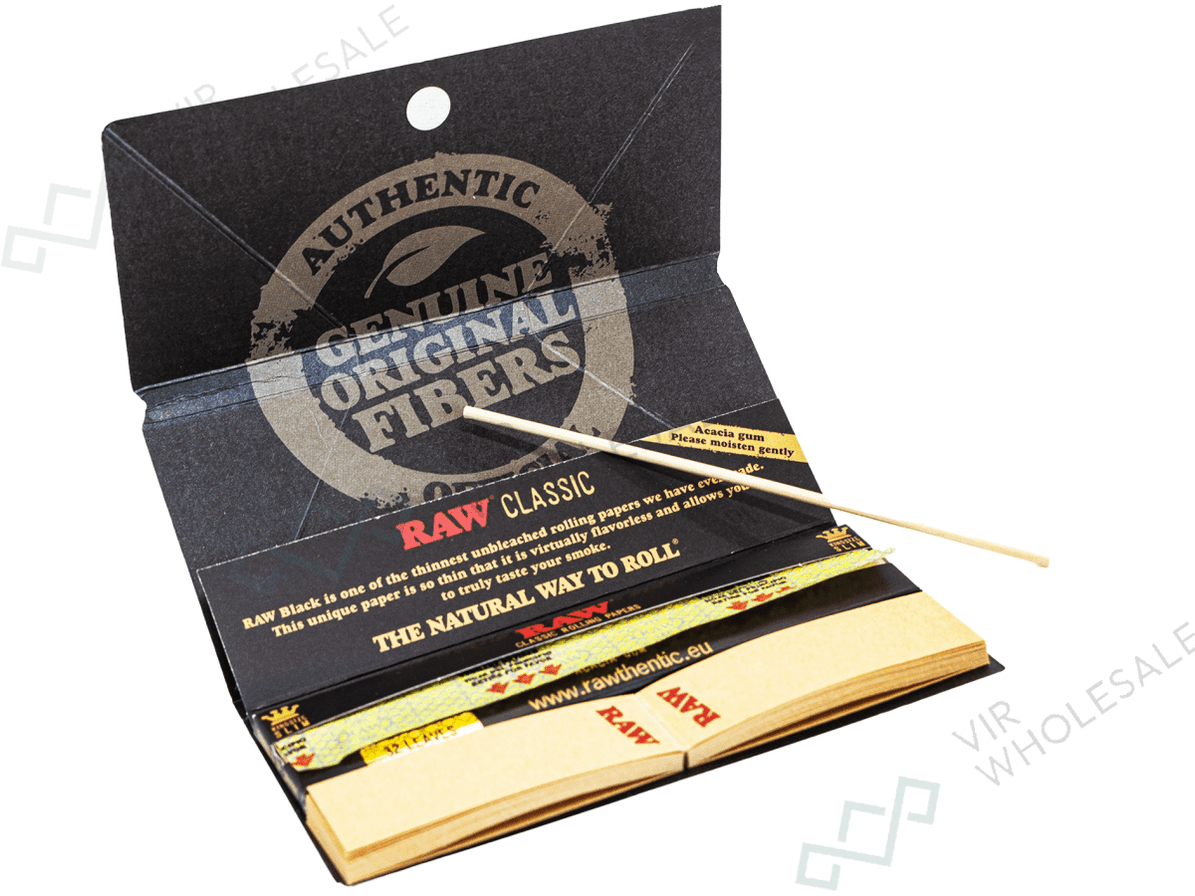 RAW Black Classic Artesano King Size Slim Papers (15'S) — VIR Wholesale