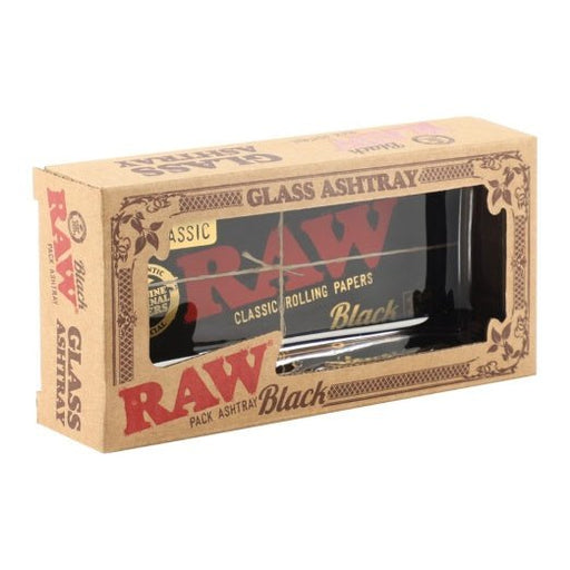Raw Black Glass Pack Ashtray - VIR Wholesale