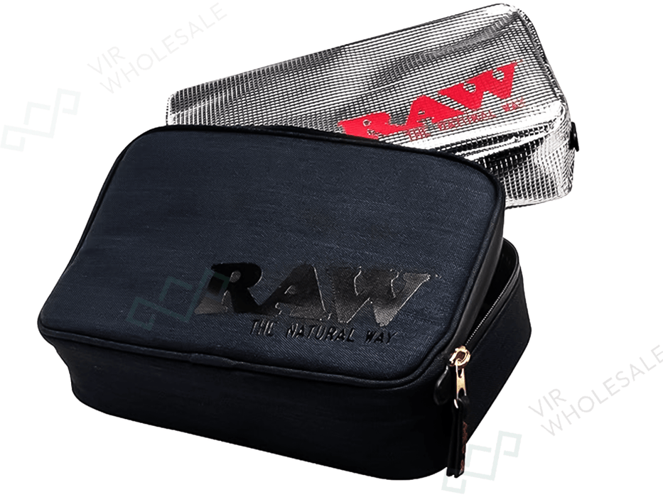 RAW Black Smell Proof Smokers Pouch (Small, Medium & Large) - VIR Wholesale