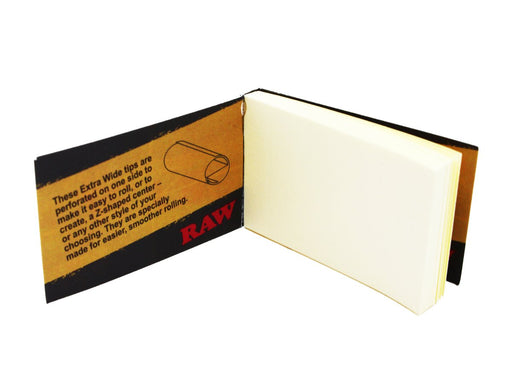RAW Black Wide Perforated Tips - 36 Per Box - 40 Per Pack - VIR Wholesale