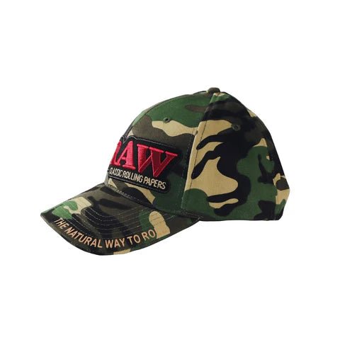 RAW Camo & Green Baseball Cap with Poker - VIR Wholesale