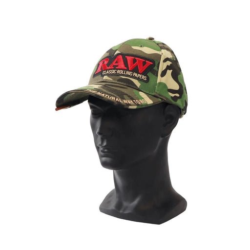 RAW Camo & Green Baseball Cap with Poker - VIR Wholesale