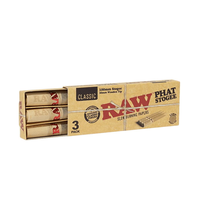 RAW Classic Cones – Novelty Phat Stogee (3) Display of 8 - VIR Wholesale