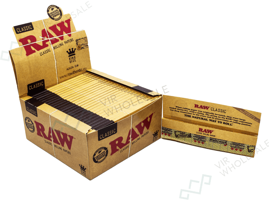 King Paper RAW KING SIZE SLIM PAPERS — VIR Wholesale