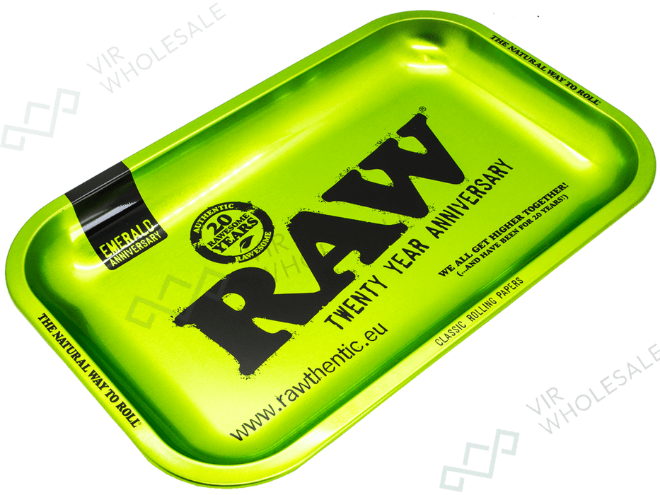 RAW Emerald – 20th Anniversary Small Rolling Tray - VIR Wholesale