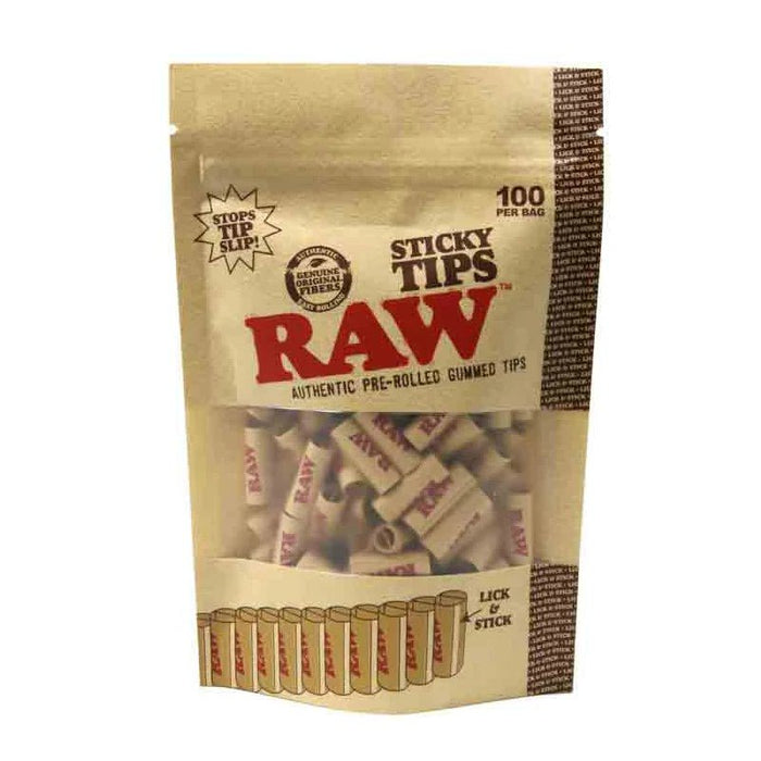 RAW Exclusive Sticky Tips – Pre-Rolled Gummed Tips (100 Pack) - VIR Wholesale