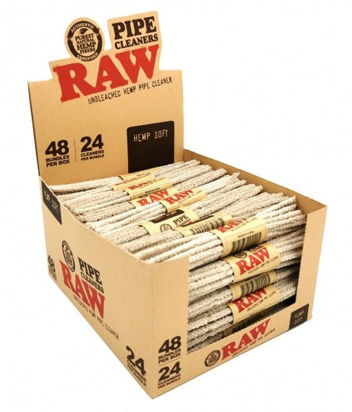 RAW Hemp Soft Bristle Pipe Cleaners – 24 Pack - 48 Packs Per Box - VIR Wholesale
