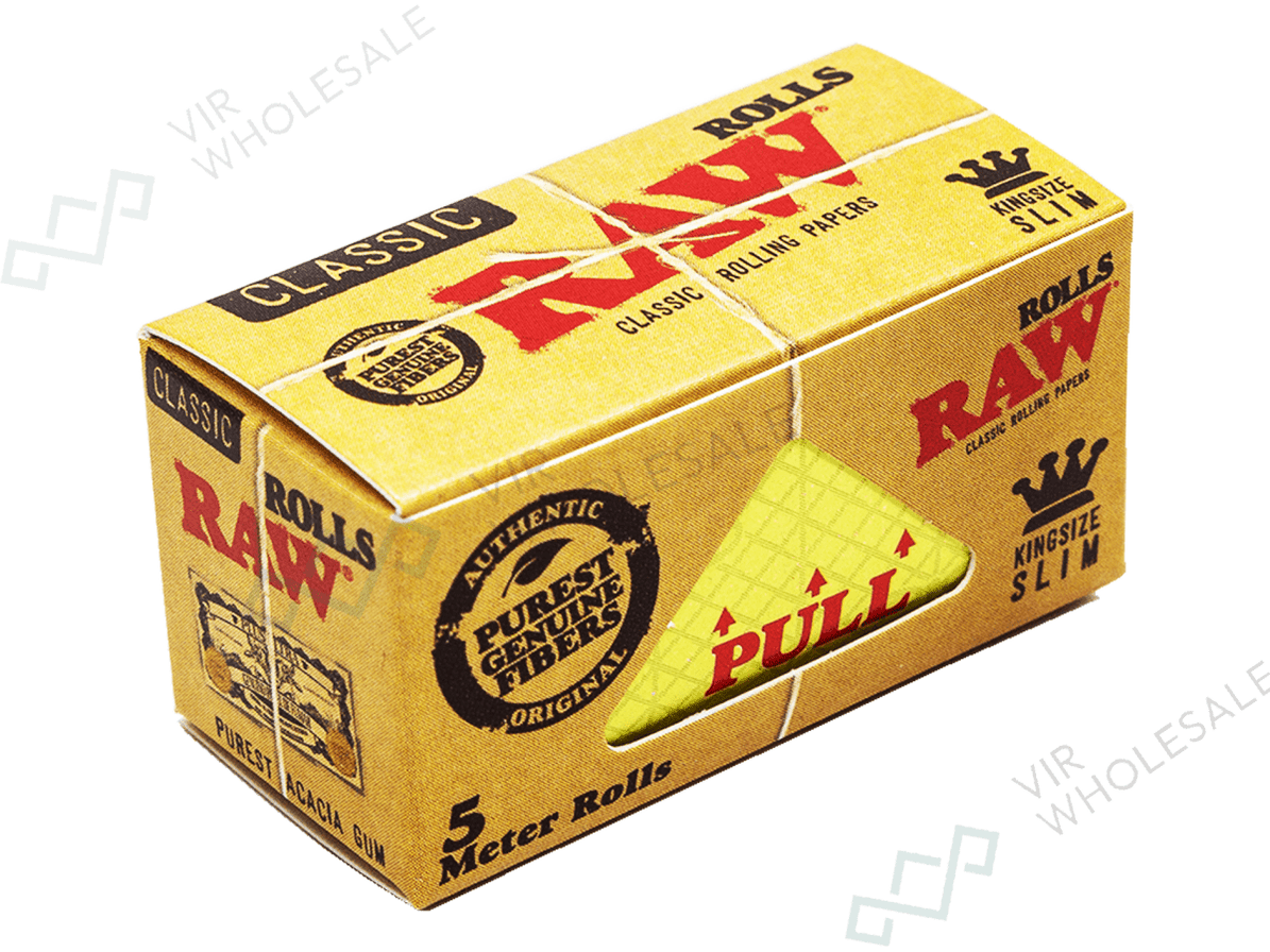 RAW Classic Natural Unrefined Rolling Paper Rolls - 5 Meter Roll ...