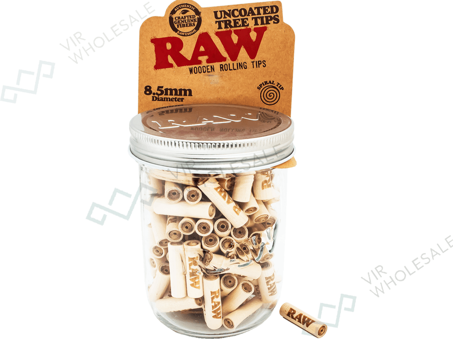 RAW Uncoated Tree Tips – 135 pcs in Reusable Glass Jar - VIR Wholesale