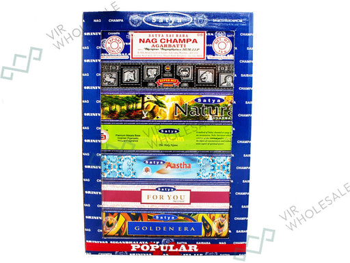 Satya Incense Sticks - 7 - Dozen - Multi - Scent Gift Box - VIR Wholesale