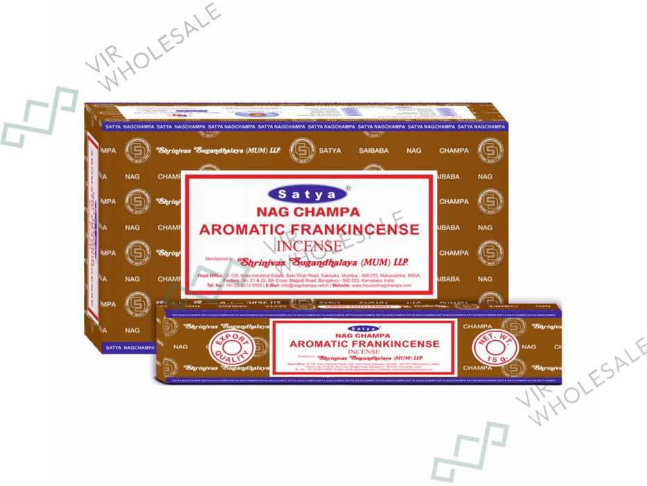 Satya Incense Sticks - Aromatic Frankinsense - VIR Wholesale