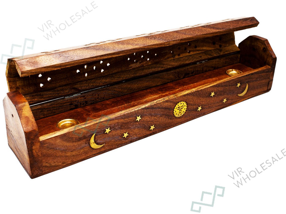 Satya Incense Sticks Coffin Holder - Sun Moon Star - VIR Wholesale