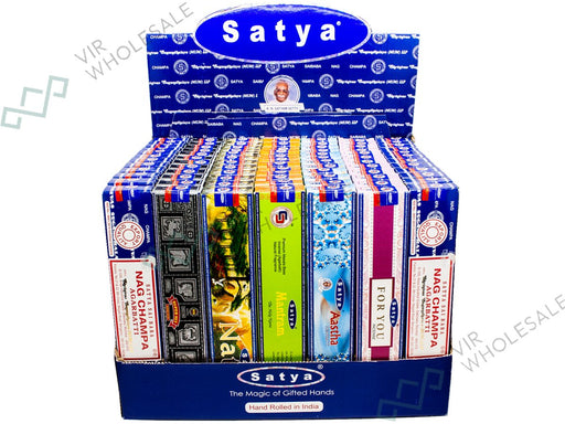 Satya Mixed Display Box 7 Assorted Scents - 12 Packs Per Scent - VIR Wholesale