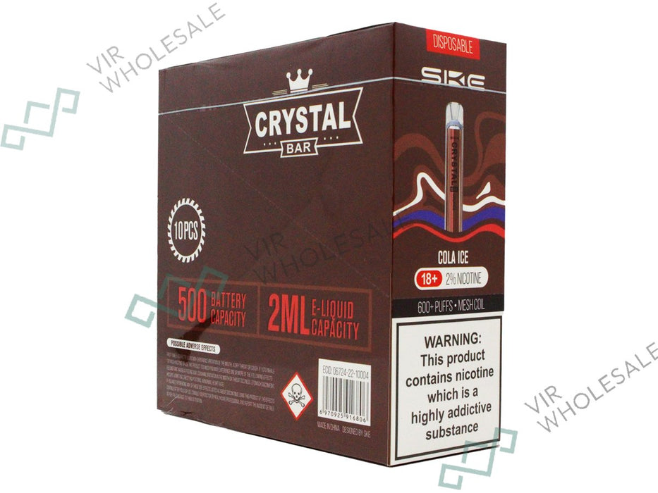 SKE CRYSTAL BAR Disposable Pod Device - 600 Puff - 20mg - 10 Per Box - VIR Wholesale