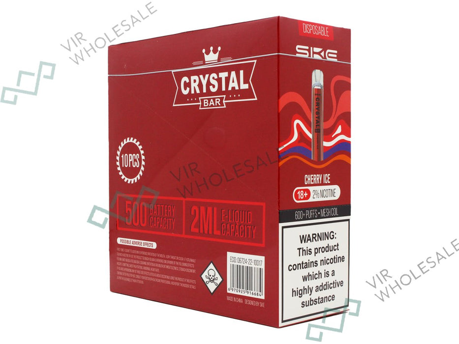 SKE CRYSTAL BAR Disposable Pod Device - 600 Puff - 20mg - 10 Per Box - VIR Wholesale