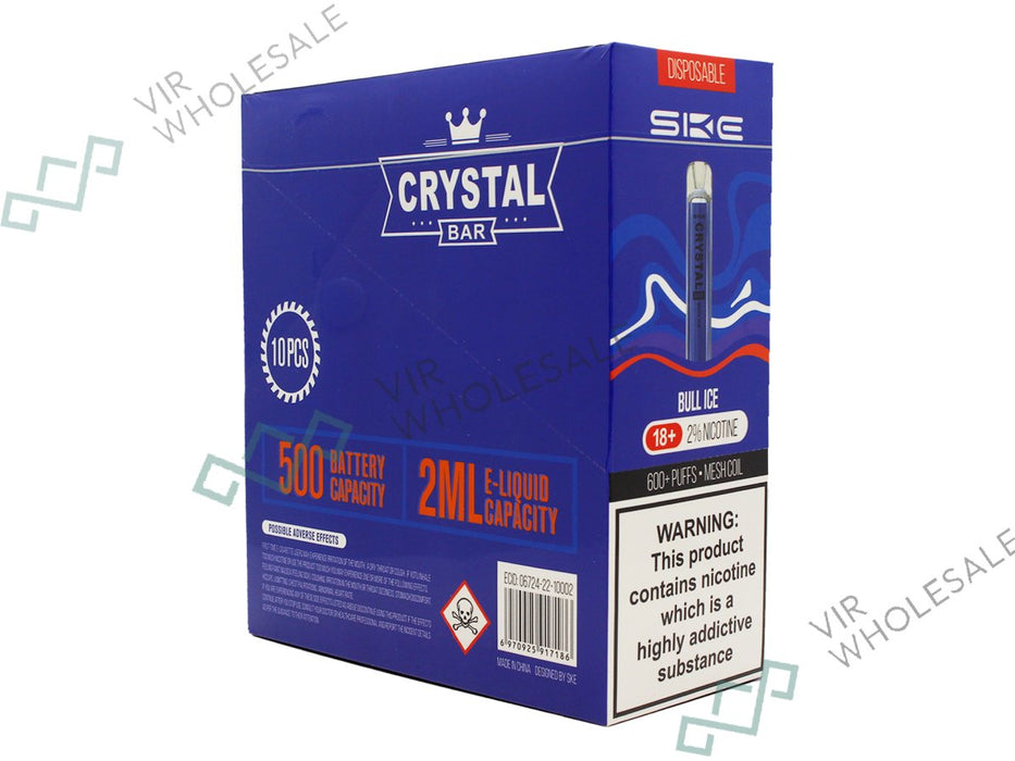 SKE CRYSTAL BAR Disposable Pod Device - 600 Puff - 20mg - 10 Per Box - VIR Wholesale