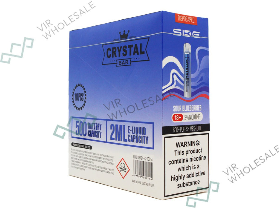 SKE CRYSTAL BAR Disposable Pod Device - 600 Puff - 20mg - 10 Per Box - VIR Wholesale