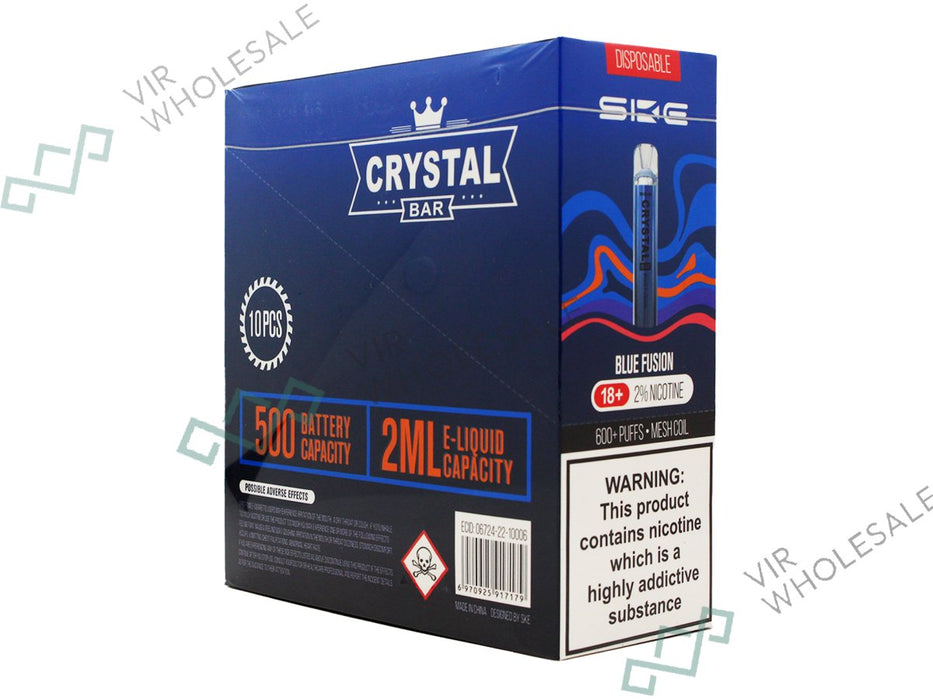 SKE CRYSTAL BAR Disposable Pod Device - 600 Puff - 20mg - 10 Per Box - VIR Wholesale