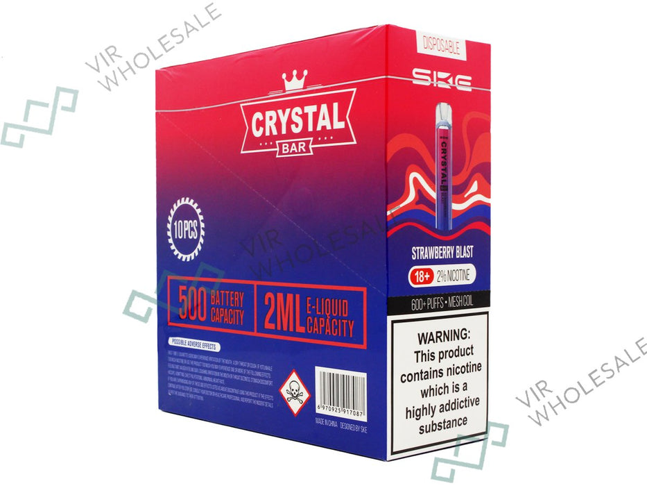 SKE CRYSTAL BAR Disposable Pod Device - 600 Puff - 20mg - 10 Per Box - VIR Wholesale