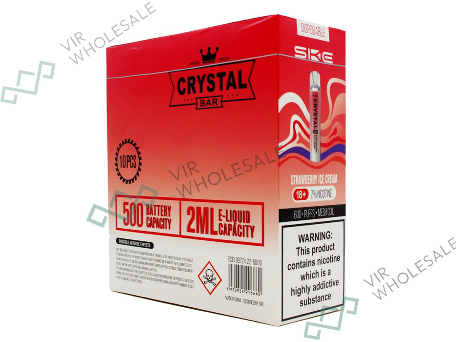 SKE CRYSTAL BAR Disposable Pod Device - 600 Puff - 20mg - 10 Per Box - VIR Wholesale