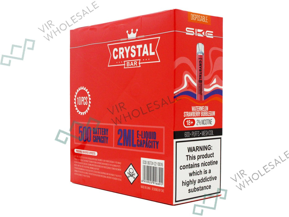 SKE CRYSTAL BAR Disposable Pod Device - 600 Puff - 20mg - 10 Per Box - VIR Wholesale