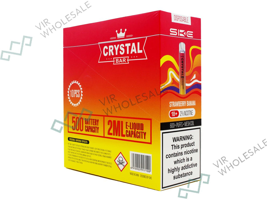 SKE CRYSTAL BAR Disposable Pod Device - 600 Puff - 20mg - 10 Per Box - VIR Wholesale