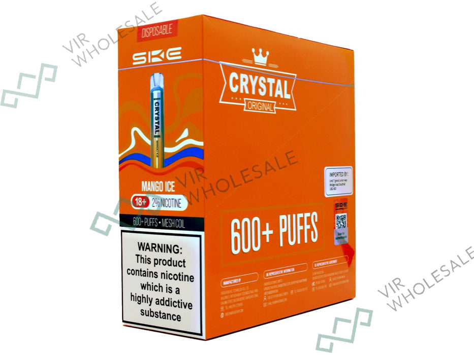 SKE CRYSTAL BAR Disposable Pod Device - 600 Puff - 20mg - 10 Per Box - VIR Wholesale