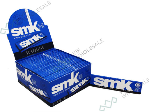SMK King Size Slim Blue 50 Booklets Per Box - VIR Wholesale