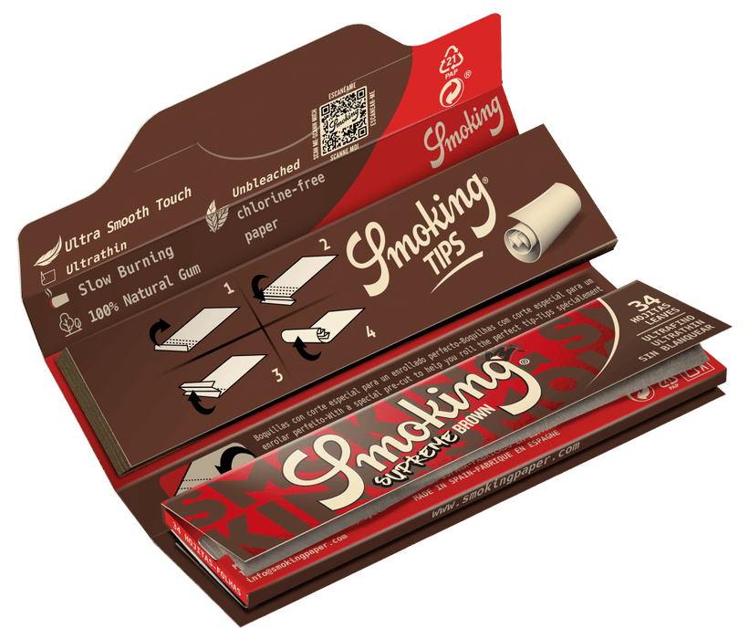 Smoking Supreme Brown King Size + 34 Tips - VIR Wholesale