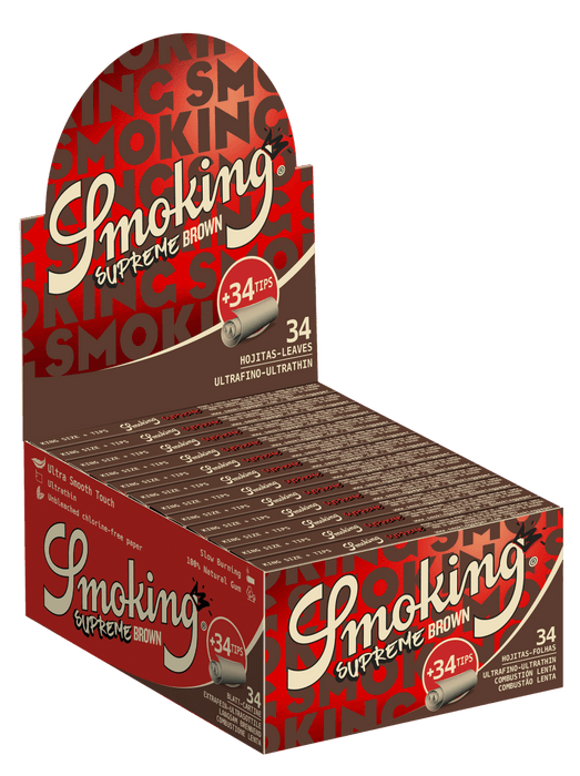 Smoking Supreme Brown King Size + 34 Tips - VIR Wholesale